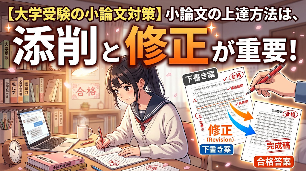 小論文の上達方法は、添削と修正が重要