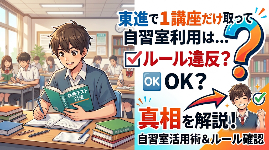 東進で１講座だけ取って自習室を利用するのは、ルール違反ですか？