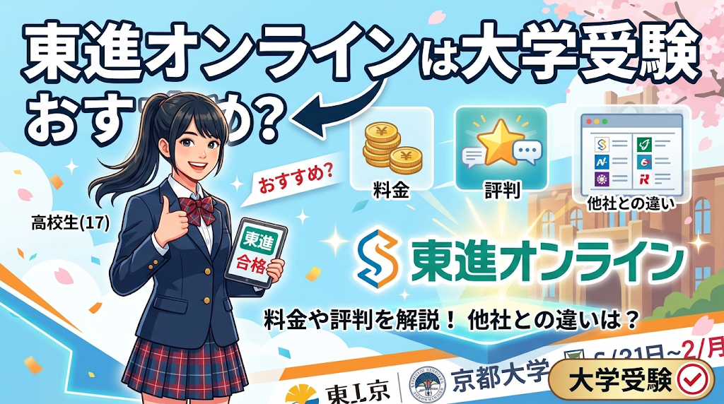 東進オンラインは大学受験におすすめ、料金や評判を解説