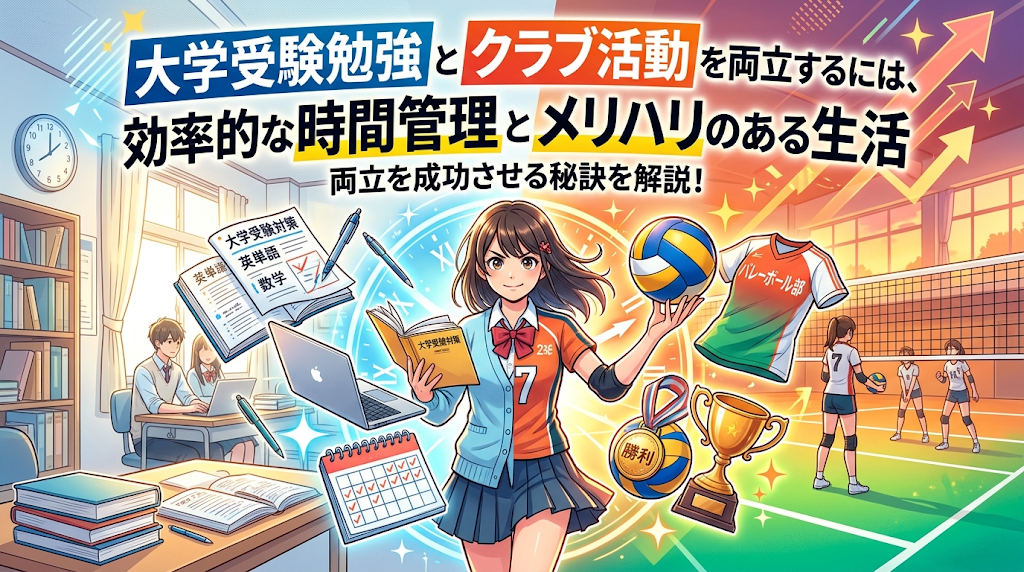 大学の受験勉強とクラブ活動を両立する