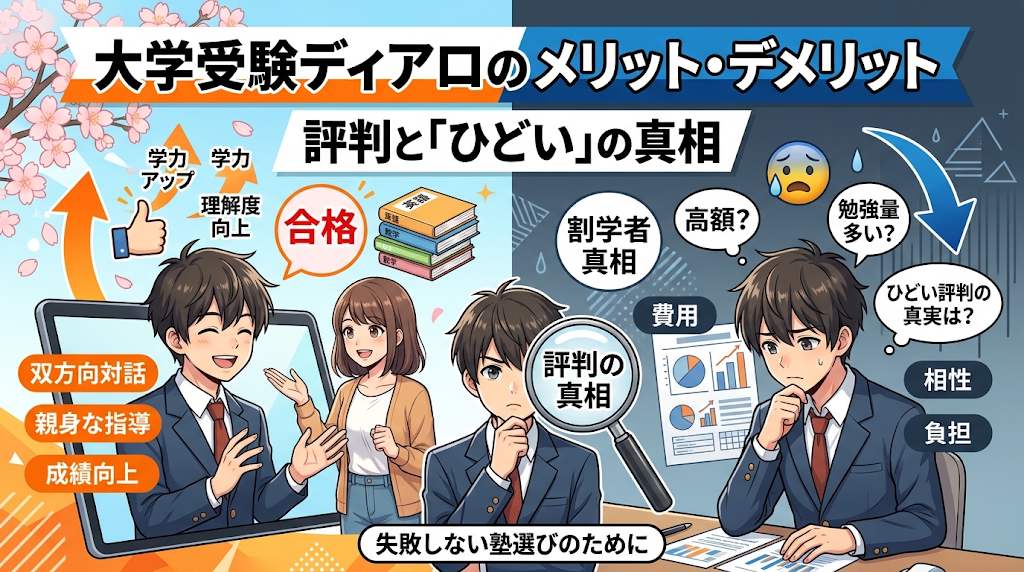 大学受験ディアロのメリット・デメリット｜評判と「ひどい」の真相