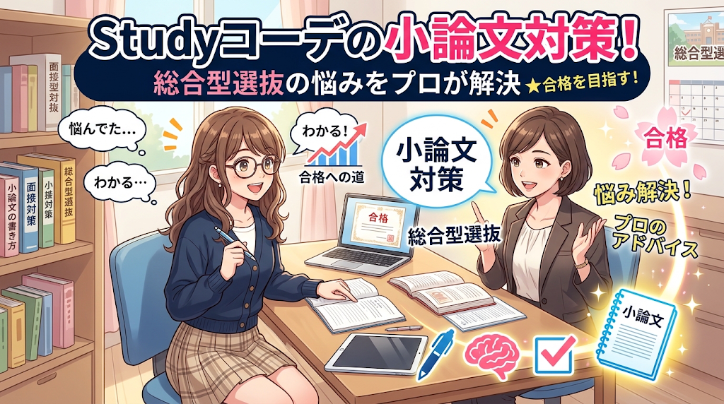 Studyコーデの小論文対策！総合型選抜の悩みをプロが解決