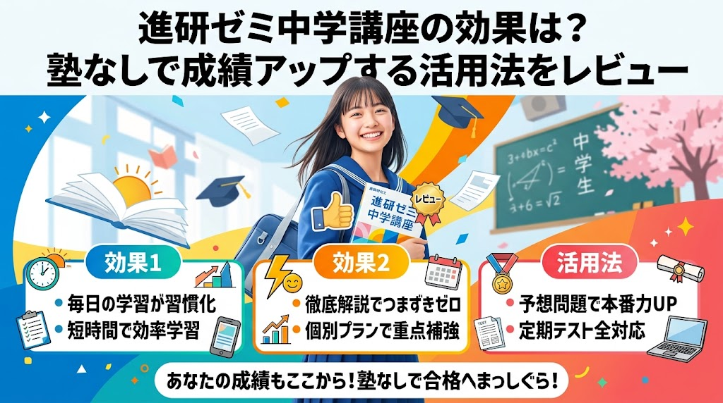 進研ゼミ中学講座の効果は？塾なしで成績アップする活用法をレビュー