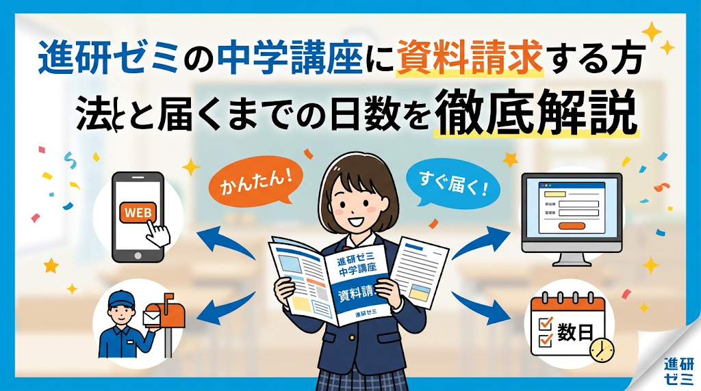 進研ゼミの中学講座に資料請求する方法と届くまでの日数を徹底解説