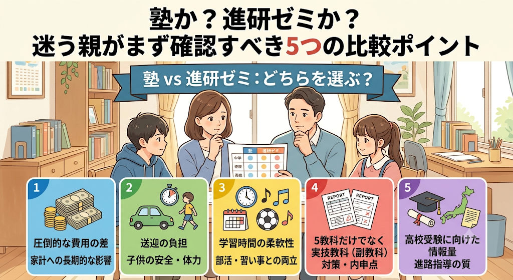 塾と進研ゼミで迷う親がまず確認すべき5つの比較ポイント
