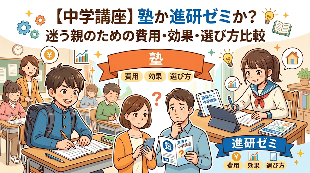 【中学講座】塾か進研ゼミか？迷う親のための費用・効果・選び方比較