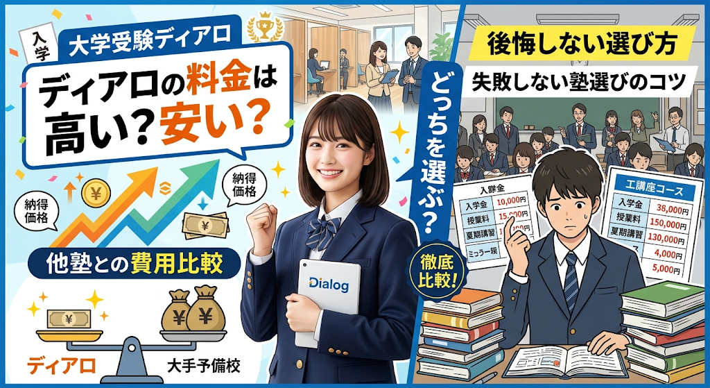 大学受験ディアロの料金は高いか安いか他塾との費用比較