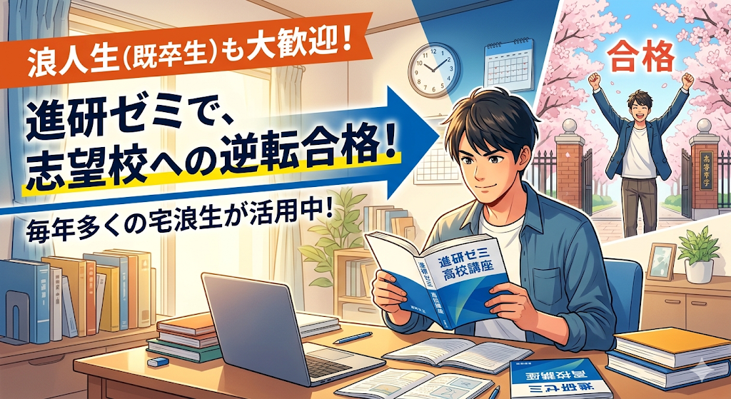 進研ゼミ高校講座は浪人生（既卒生）でも受講できる