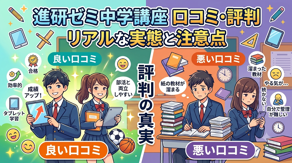 進研ゼミ中学講座の口コミ・評判｜リアルな実態と注意点