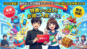 進研ゼミ中学講座キャンペーン・お得な入会特典まとめ