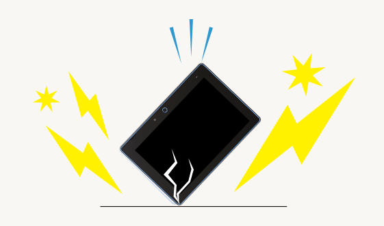 タブレットを落として画面を割ってしまった