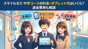 スマイルゼミ中学コースの料金・タブレット代はいくら？