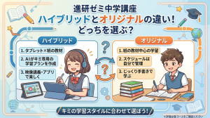 進研ゼミ中学講座ハイブリッドとオリジナルのどっちを選ぶか