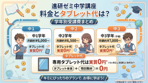進研ゼミ中学講座の料金とタブレット代