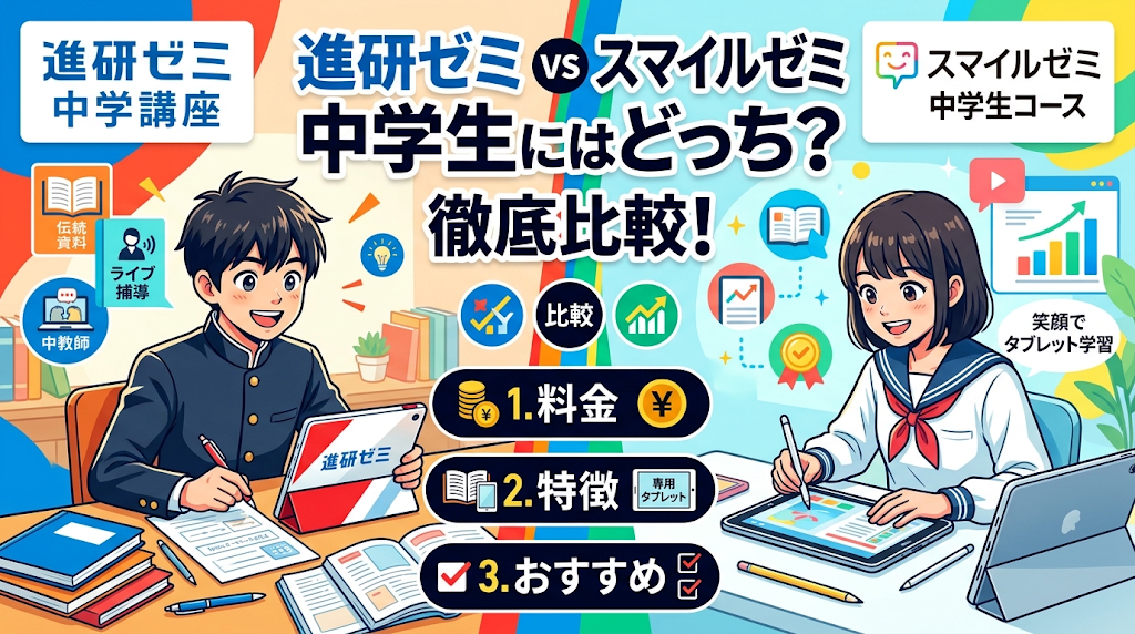 進研ゼミとスマイルゼミ　料金や違いを比較