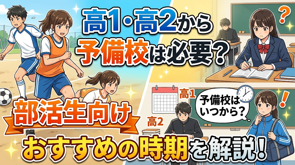 高1や高2から予備校は必要か？部活生向けにおすすめの時期を解説